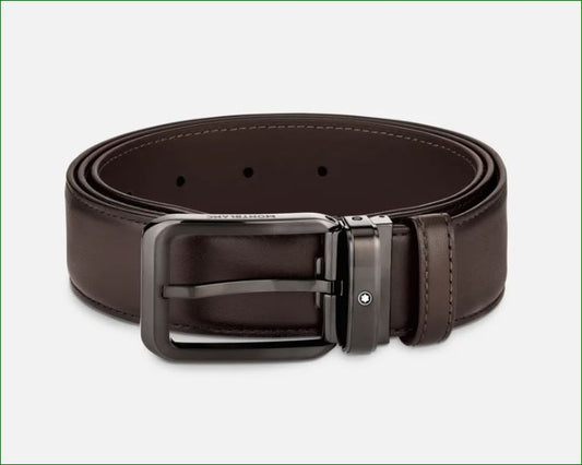 Mont Blanc Shaded brown 35 mm leather belt LG01154