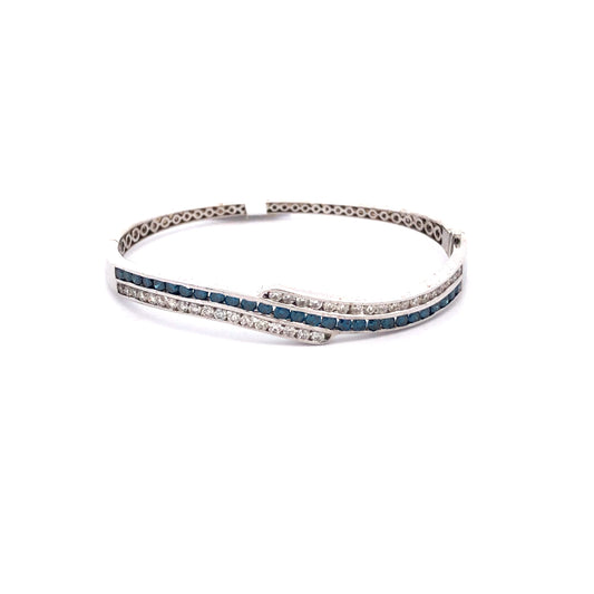 Blue Diamond Bangle BG02388 - Royal Gems and Jewelry