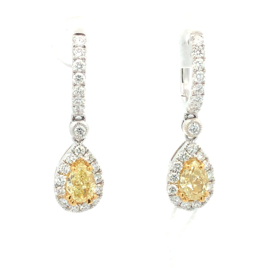 Yellow Diamond Earrings E13017