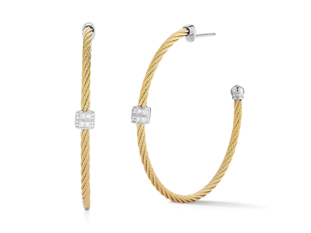 Alor Yellow Cable Hoop Earrings 03-37-S178-1 | D05311