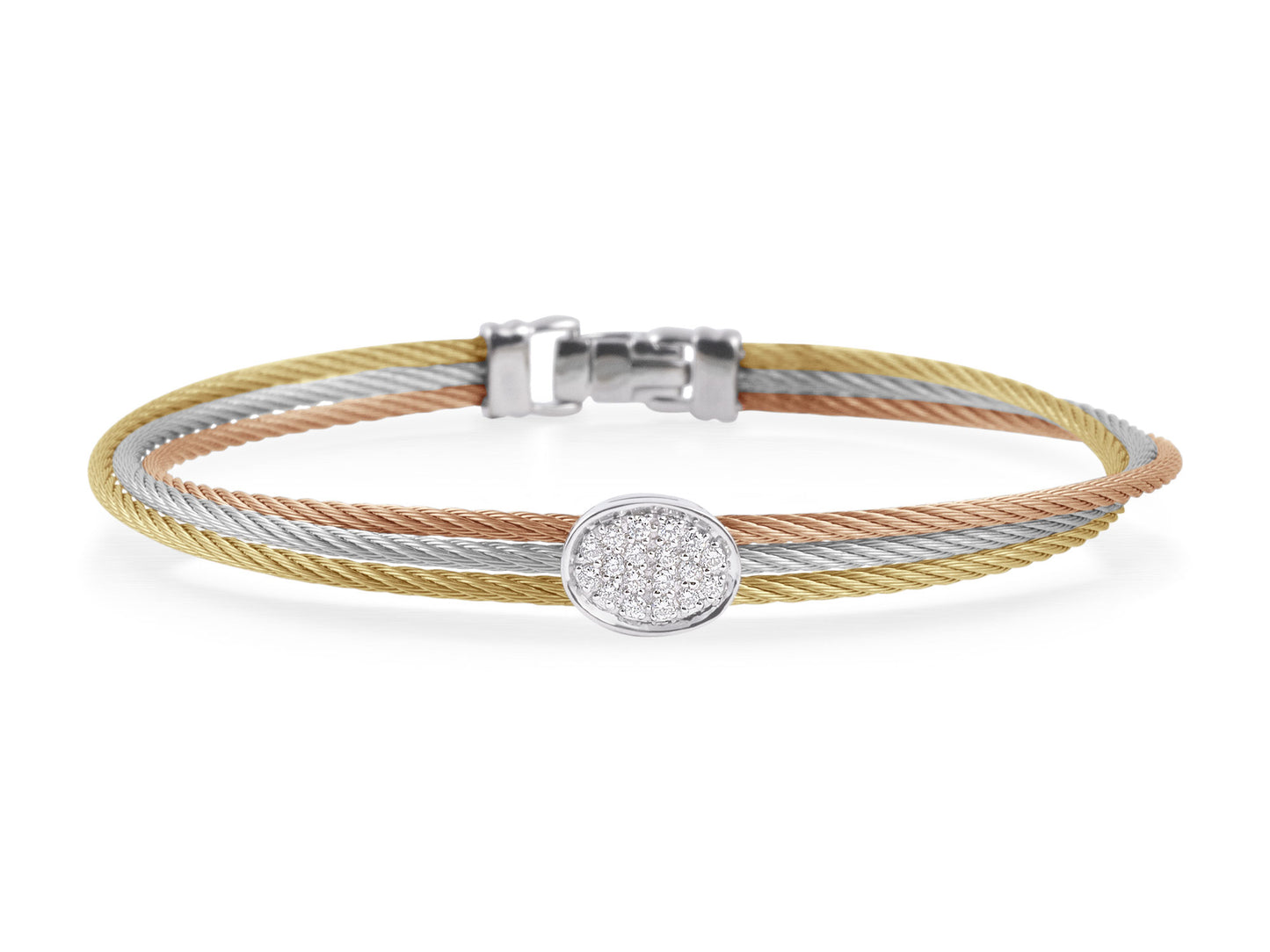 Alor Classique Triple Yellow, Carnation  & Grey Cable Bracelet 04-36-S359-1 |  D06062