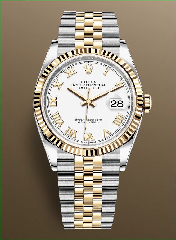 ROLEX DATEJUST 36 Oyster, 36 mm, Oystersteel and yellow gold W12404