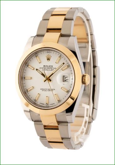 Rolex Datejust 41 126303 Two toned with white index dial and Smooth Bezel, oyster bracelet W13191