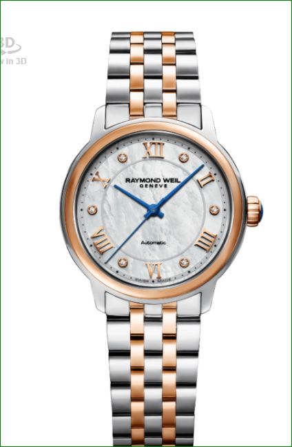 Maestro Ladies Automatic Mother-of-Pearl Diamond Two-tone Bracelet Watch, W12785
