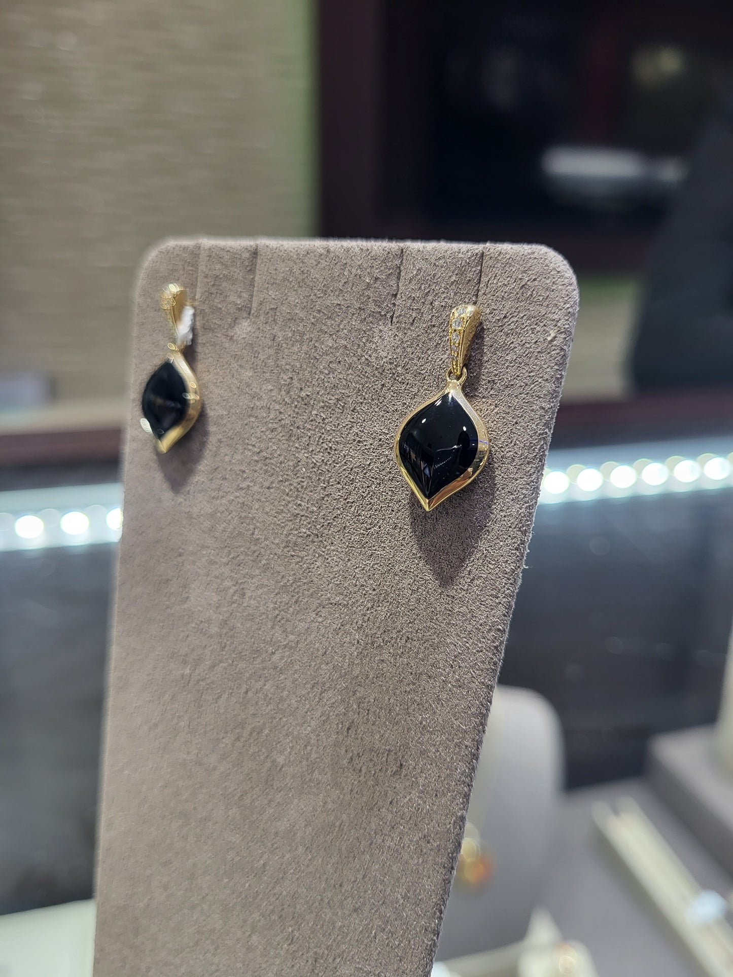 Kabana - 14 KT Rose Gold Earrings with Inlay and Diamonds
