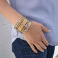 Alor Rose, Yellow & Grey Cable Small 3 Row Simple Stack Bracelet 04-36-S413-1 | D06060