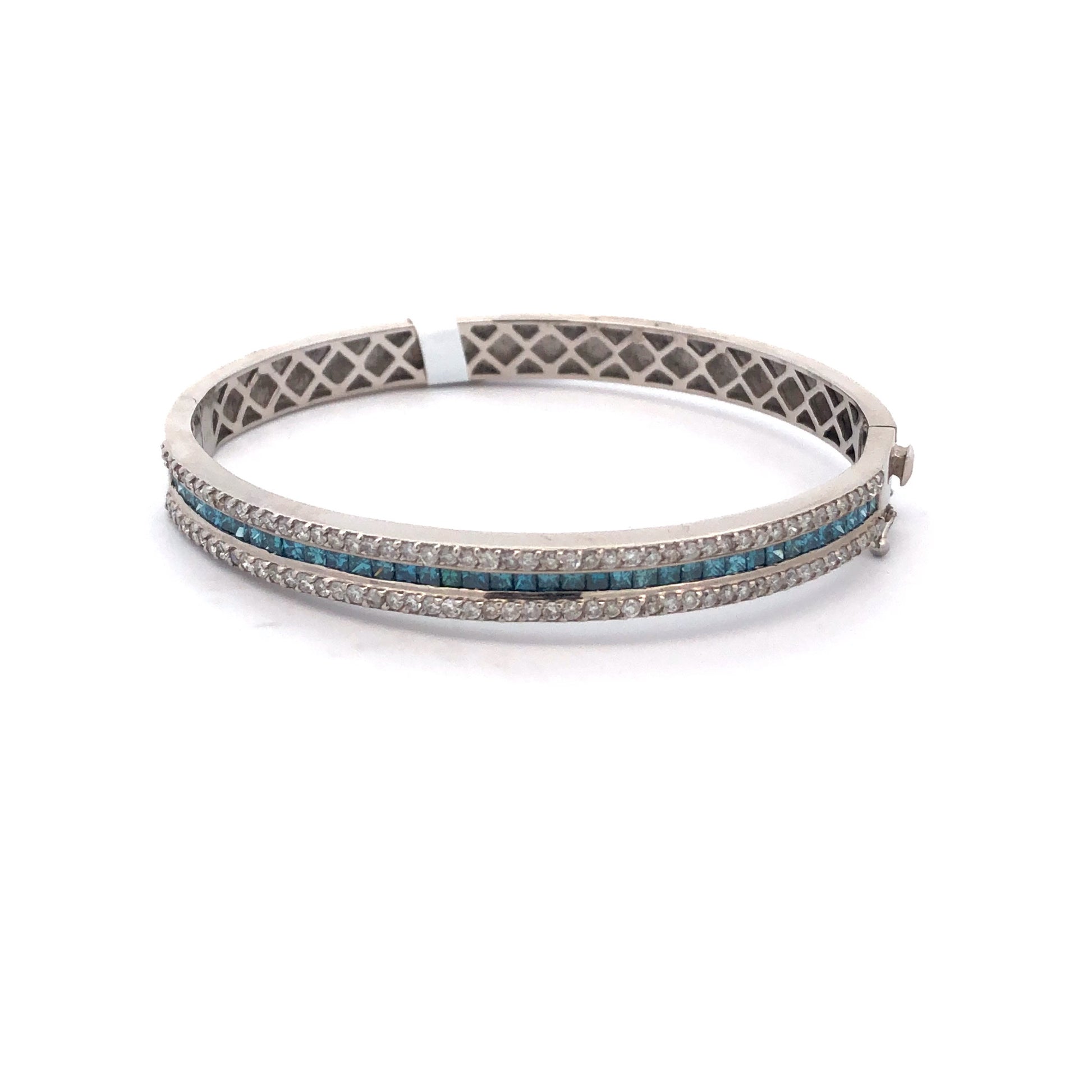 Blue Diamond Bangle BG01597 - Royal Gems and Jewelry