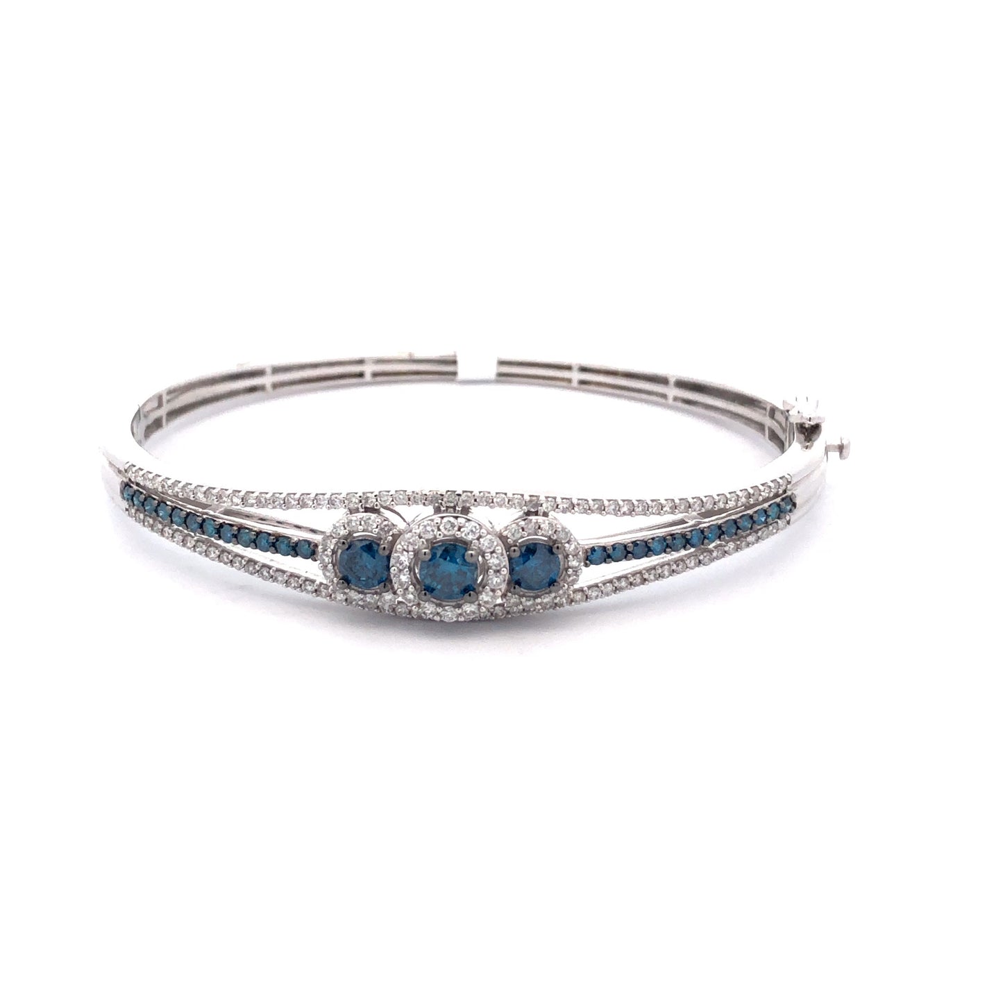 Blue Diamond Bangle  BG02022 - Royal Gems and Jewelry