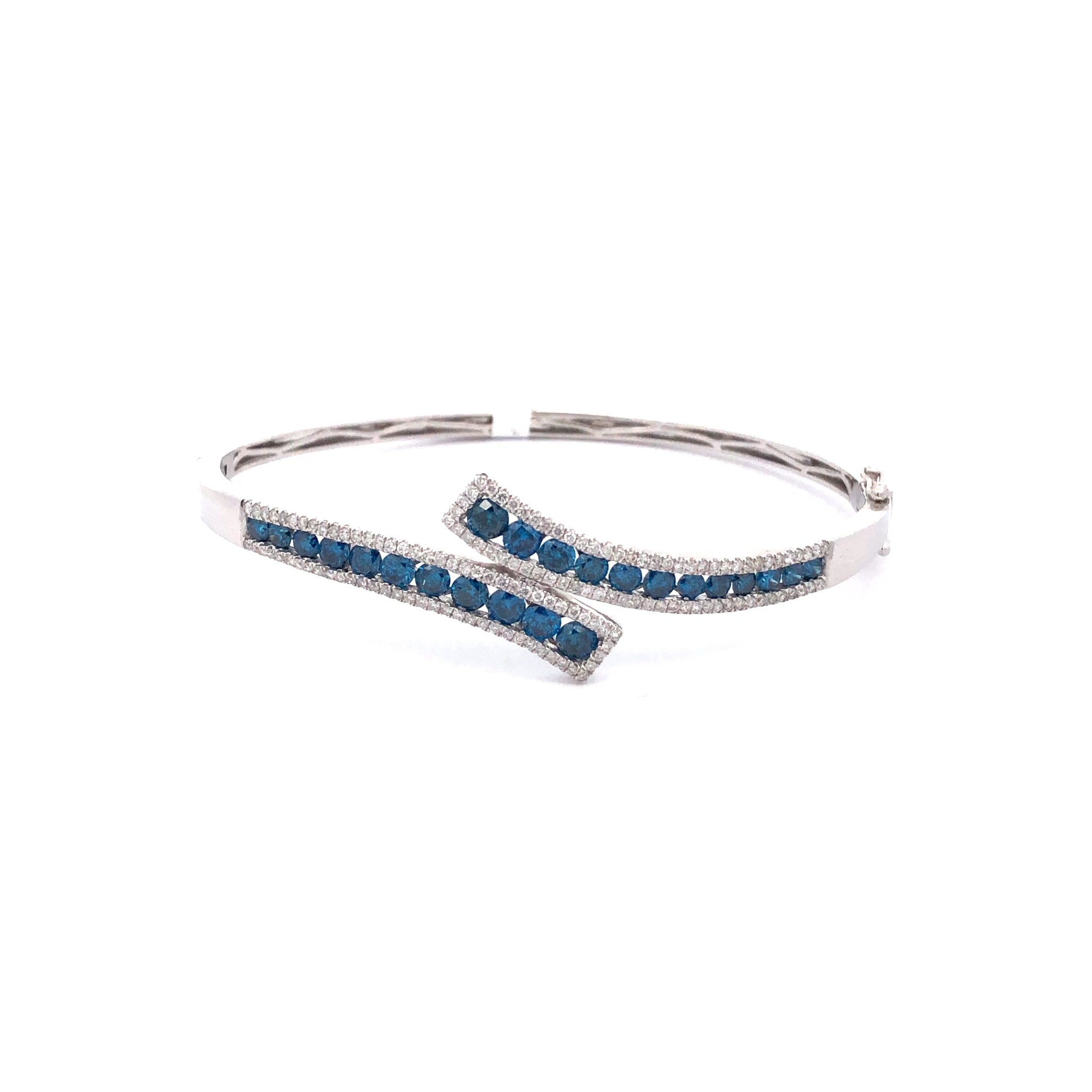 Blue Diamond Bangle BG02030 - Royal Gems and Jewelry
