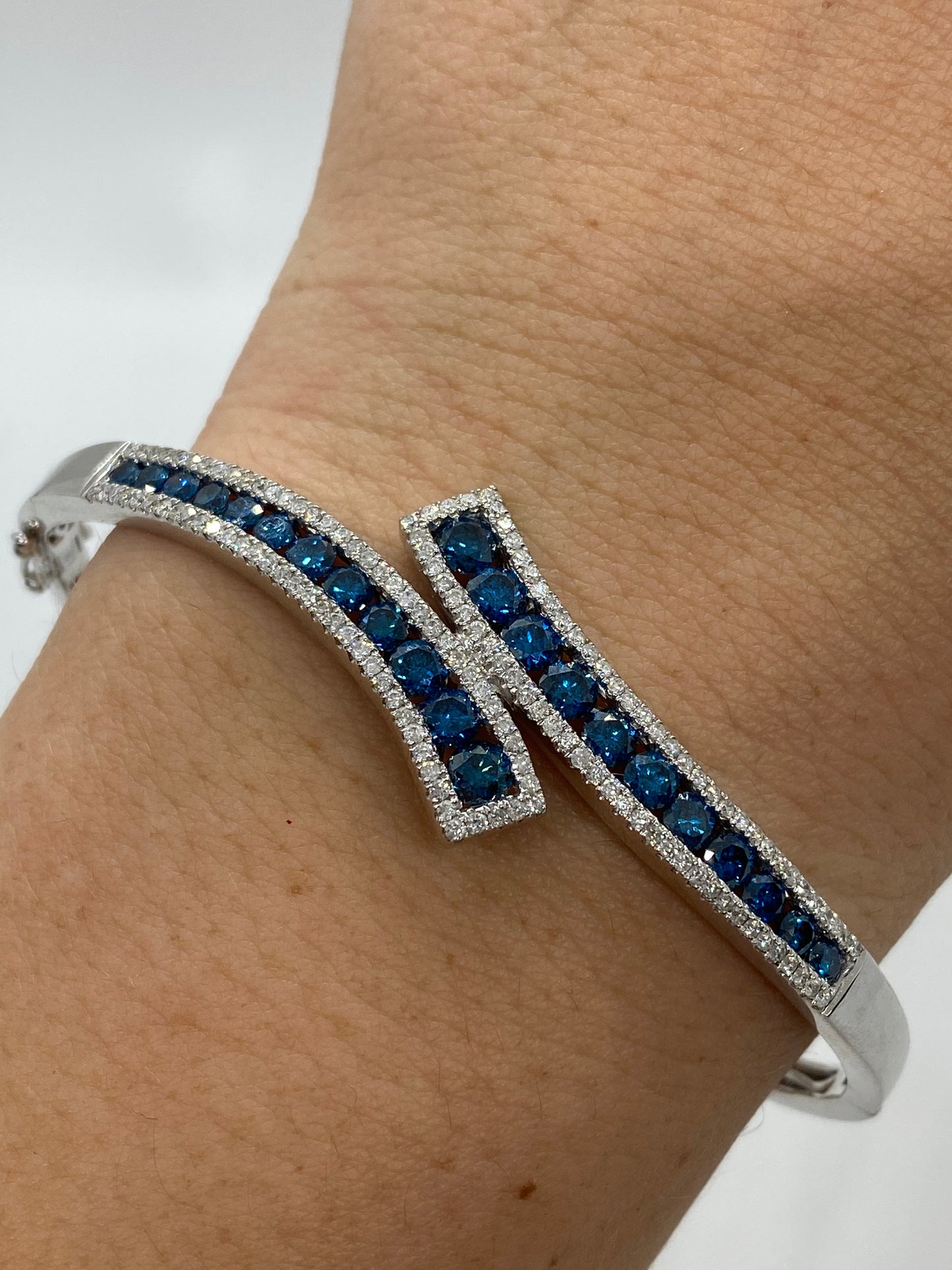 Blue Diamond Bangle BG02030 - Royal Gems and Jewelry