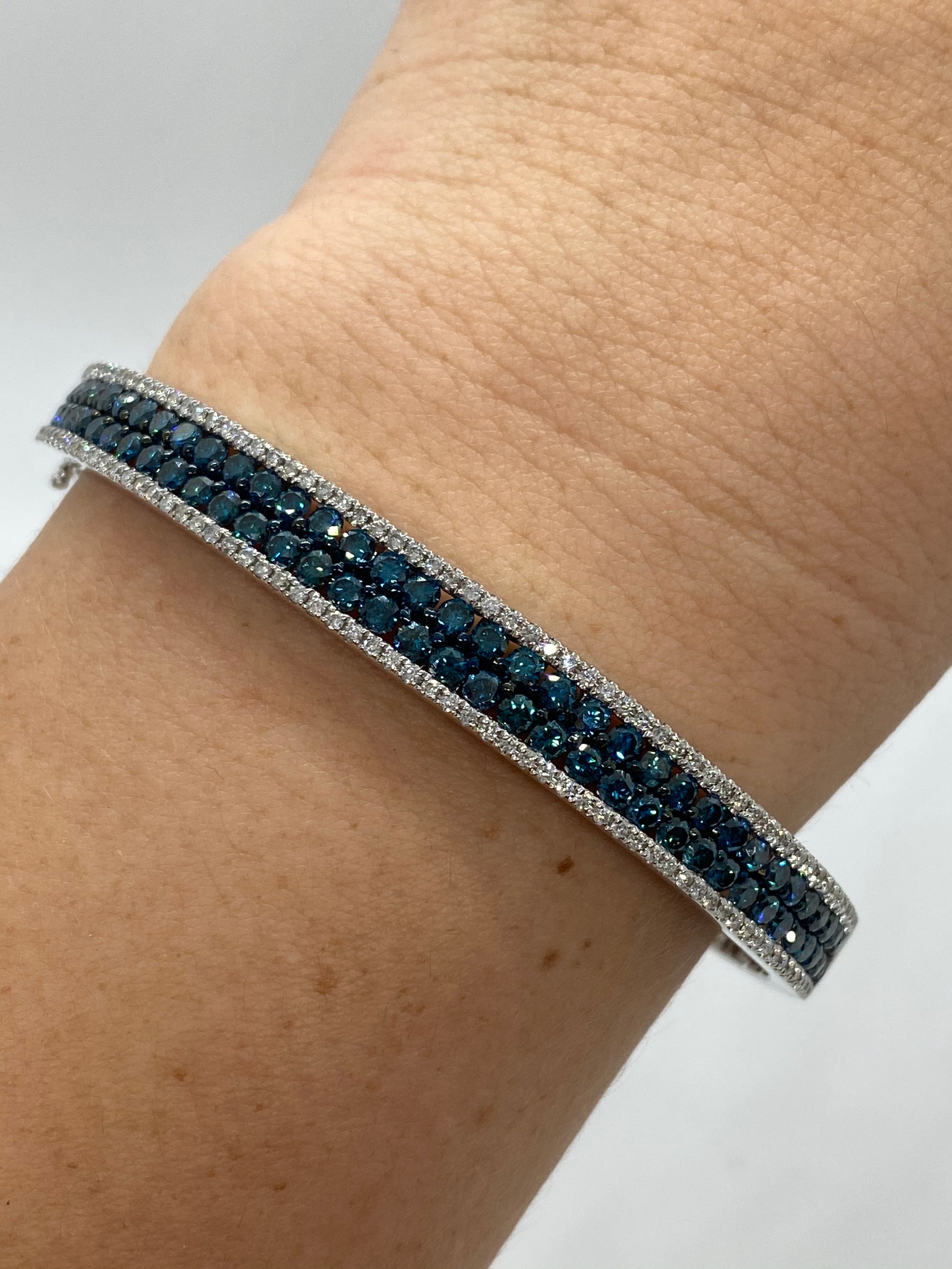 Blue Diamond Bangle BG02346 - Royal Gems and Jewelry