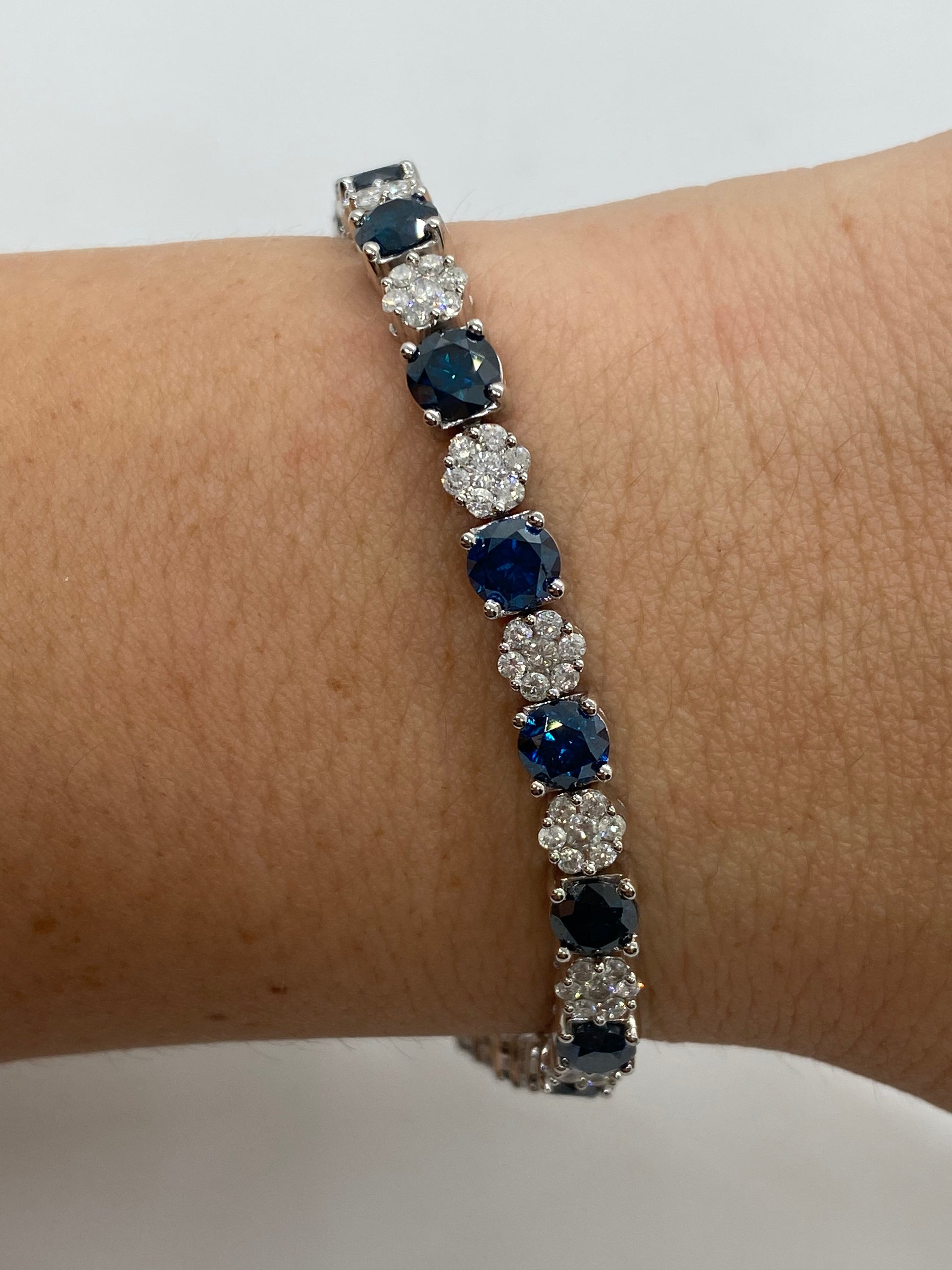 Blue Diamond Bracelet BR02743 - Royal Gems and Jewelry