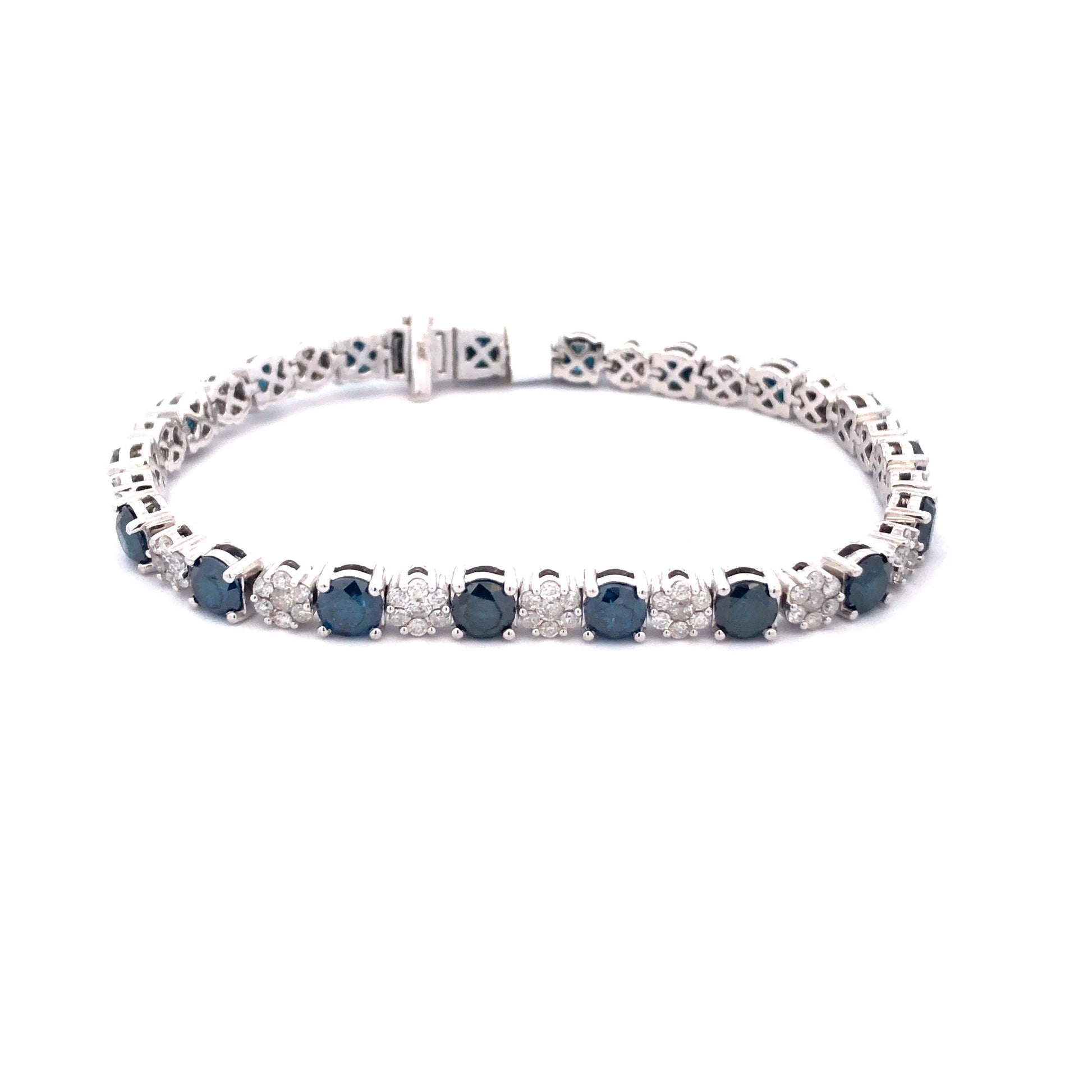 Blue Diamond Bracelet BR02743 - Royal Gems and Jewelry