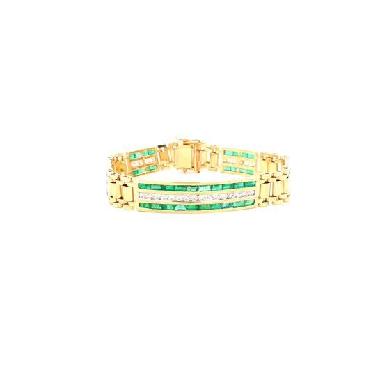 Men's Emerald Bracelet BR02952 - Royal Gems and Jewelry