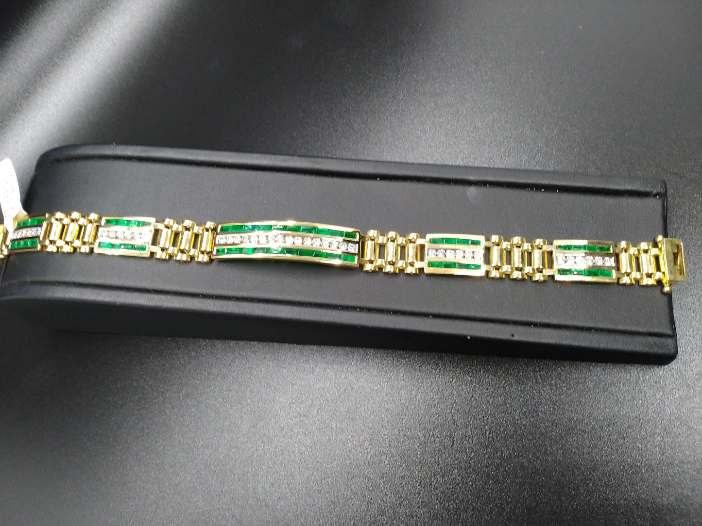 Men's Emerald Bracelet BR02952 - Royal Gems and Jewelry