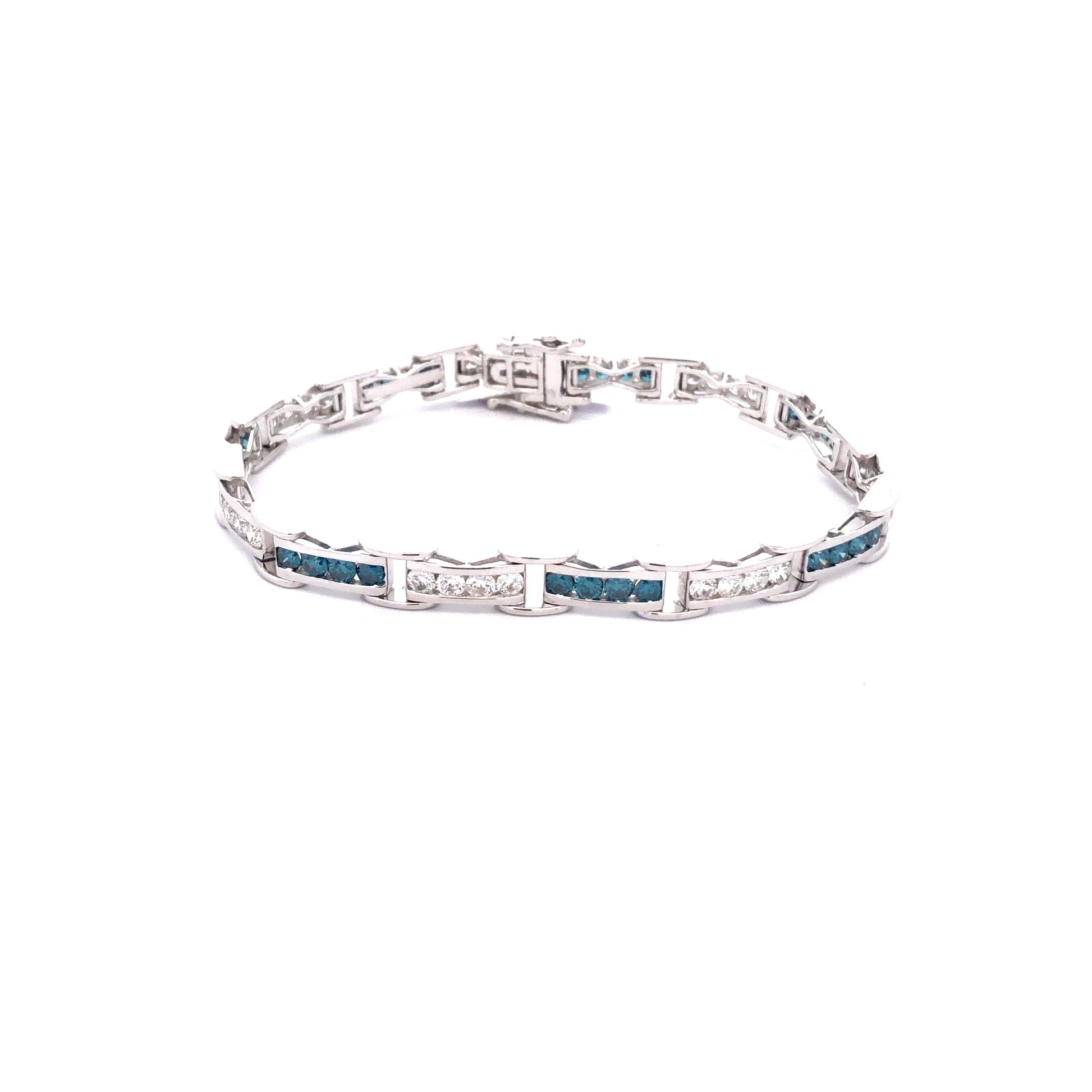 Blue Diamond Bracelet BR03283 - Royal Gems and Jewelry
