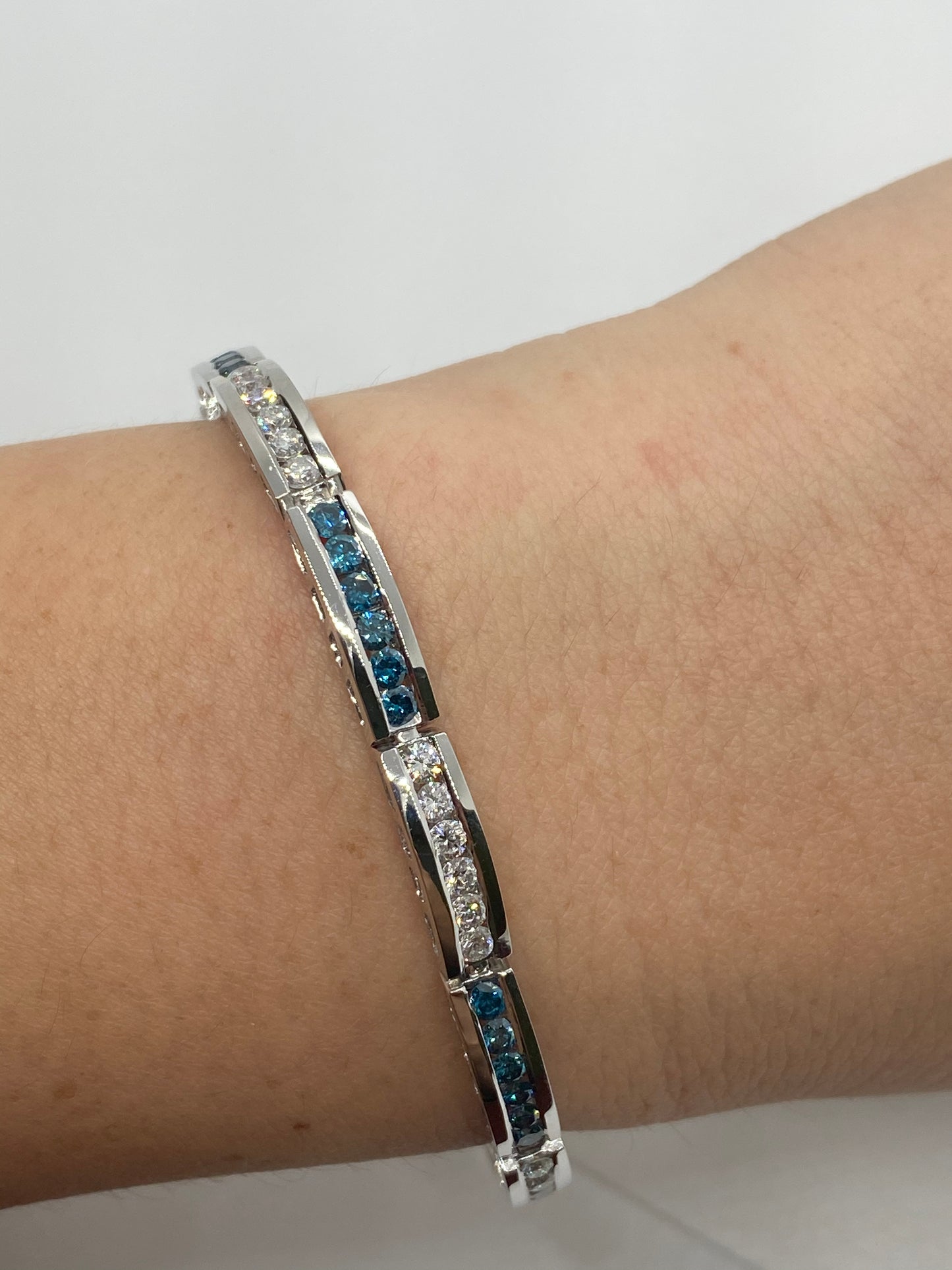Blue Diamond Bracelet BR03894 - Royal Gems and Jewelry