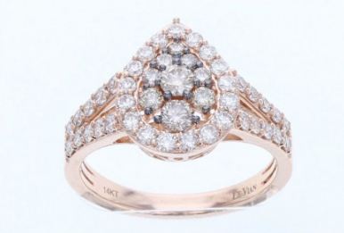 14K Strawberry Gold® Ring with Chocolate Diamonds®, Vanilla Diamonds® 1.08cts YRBU76 | R22349