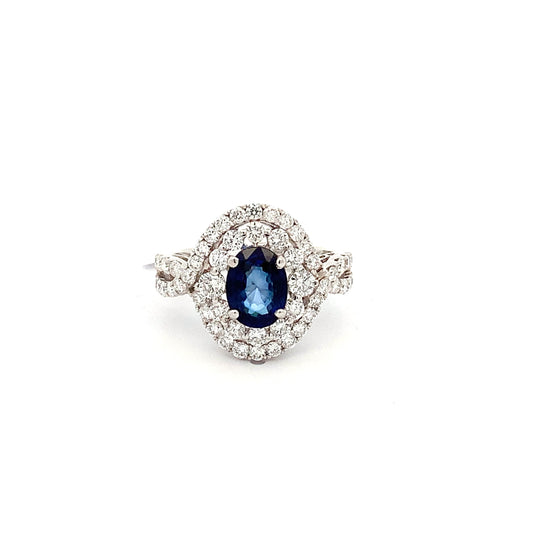 Blue Sapphire Ring D07296 - Royal Gems and Jewelry