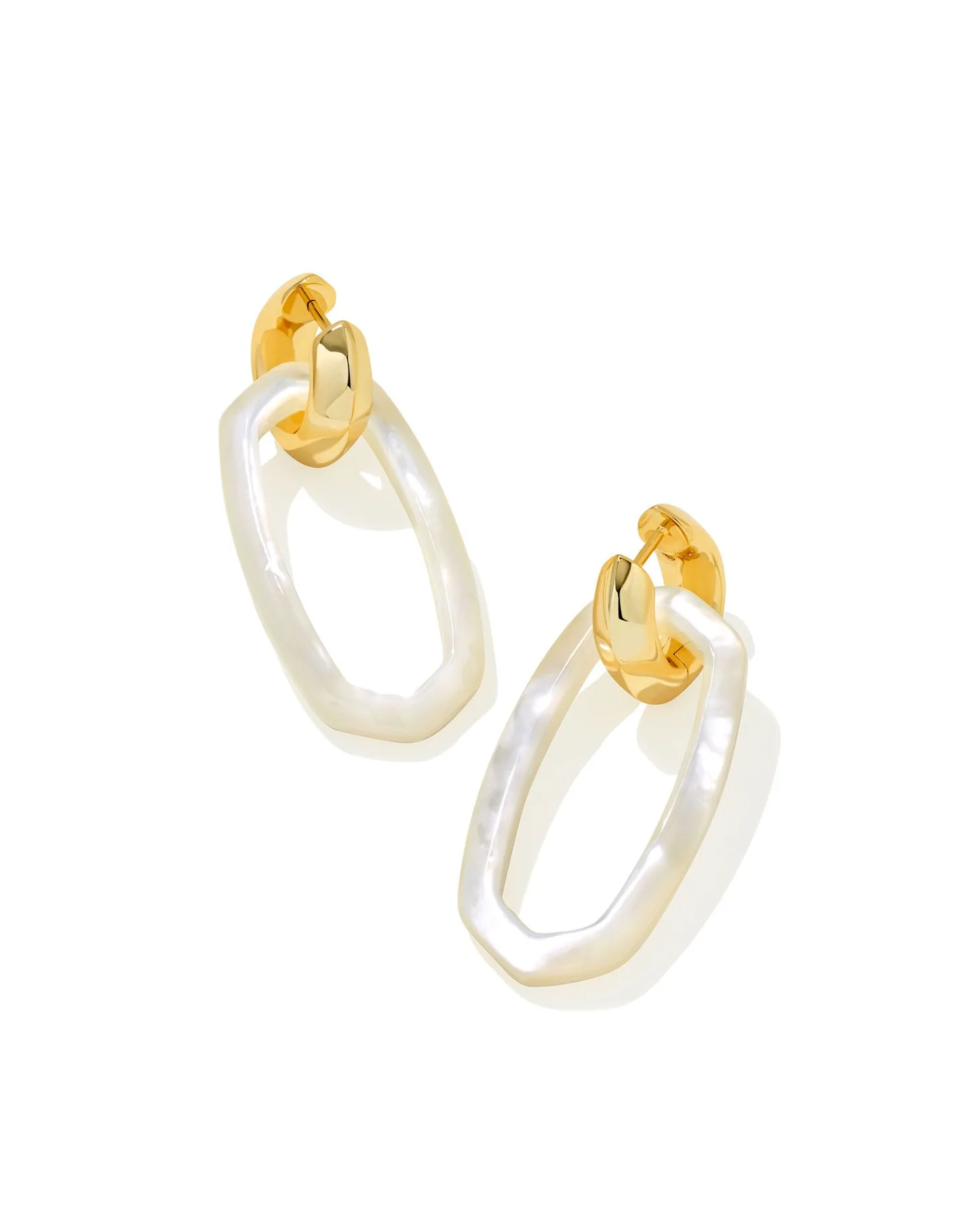 Danielle Gold Convertible Link Earrings in Ivory Mother-of-Pearl | 9608800943