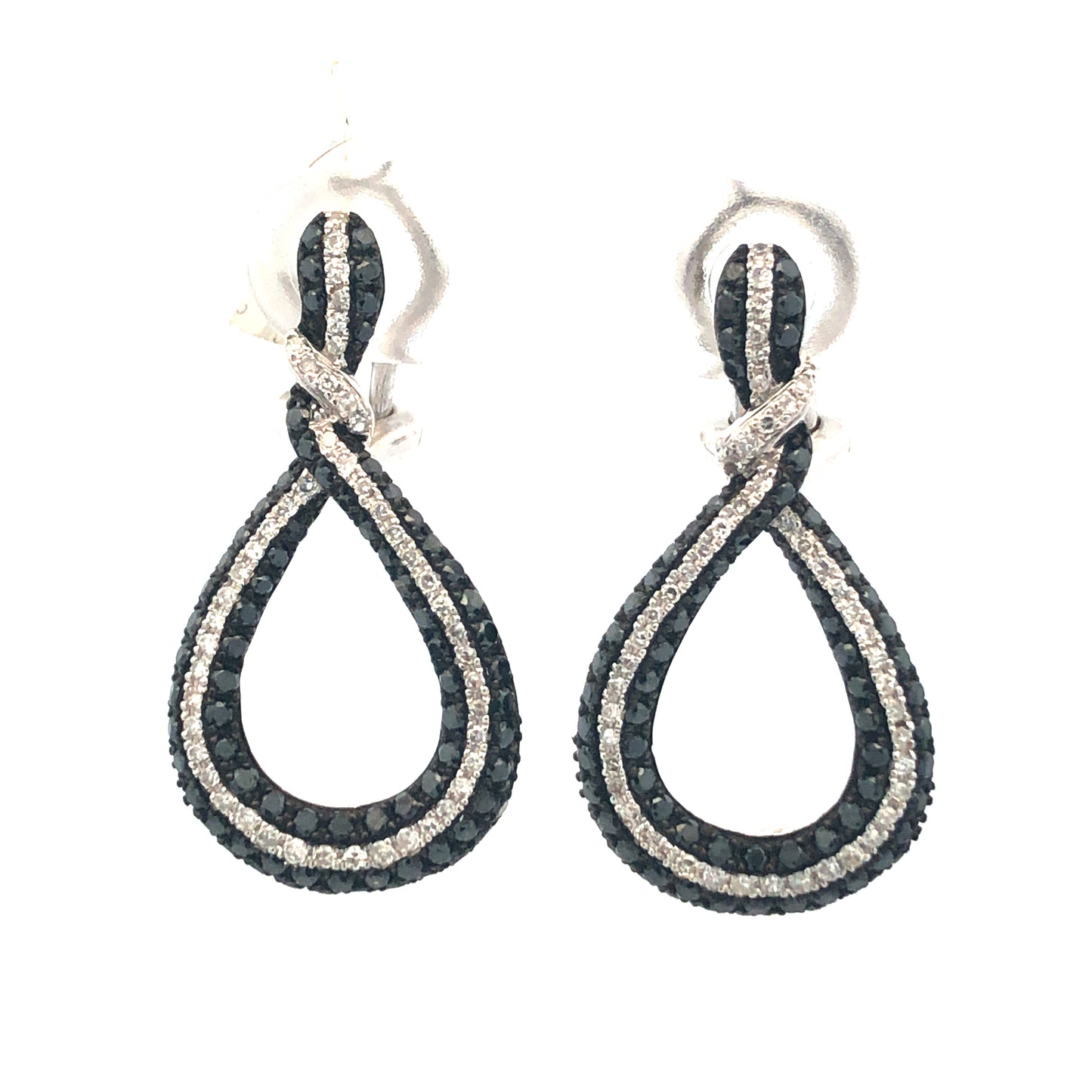 Black Diamond Earring E05819 - Royal Gems and Jewelry
