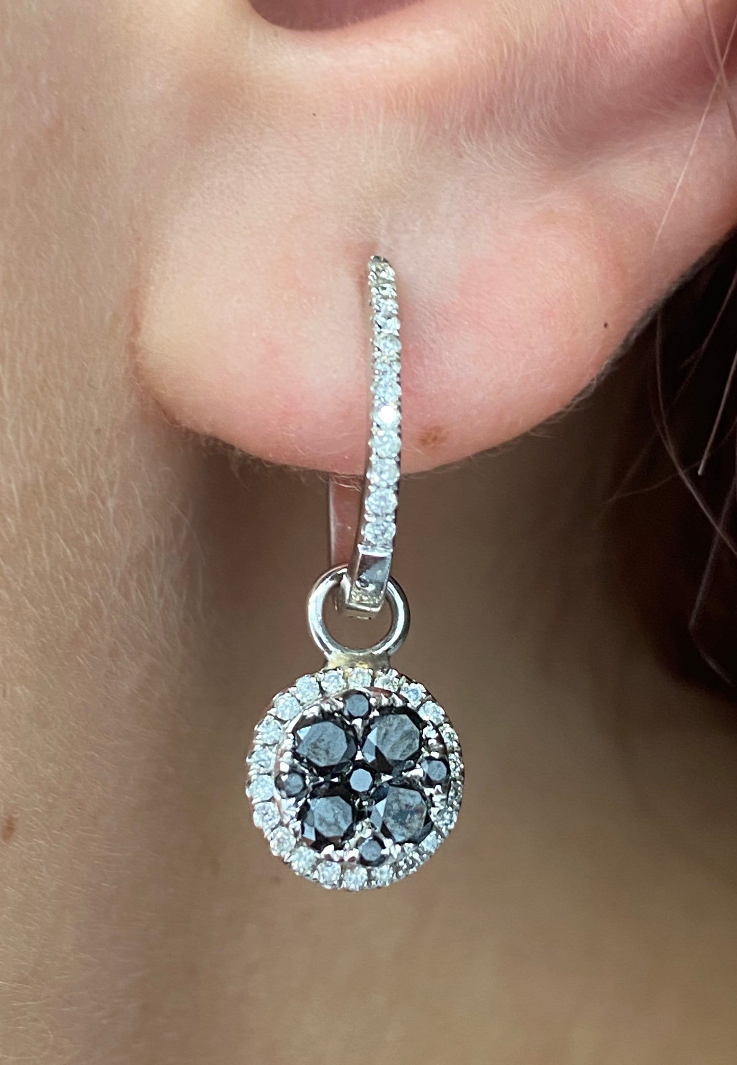 Black Diamond Earring E10150 - Royal Gems and Jewelry
