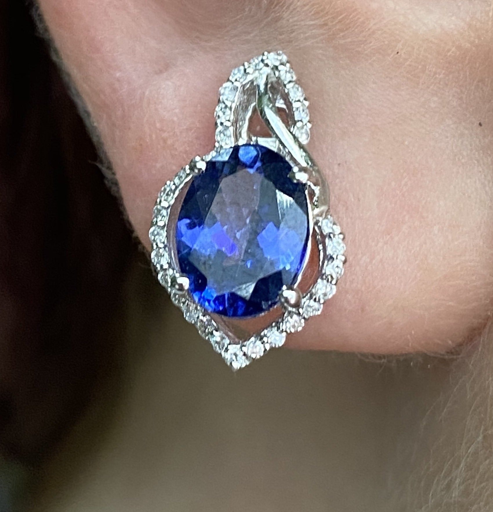 Tanzanite Earring E10334 - Royal Gems and Jewelry