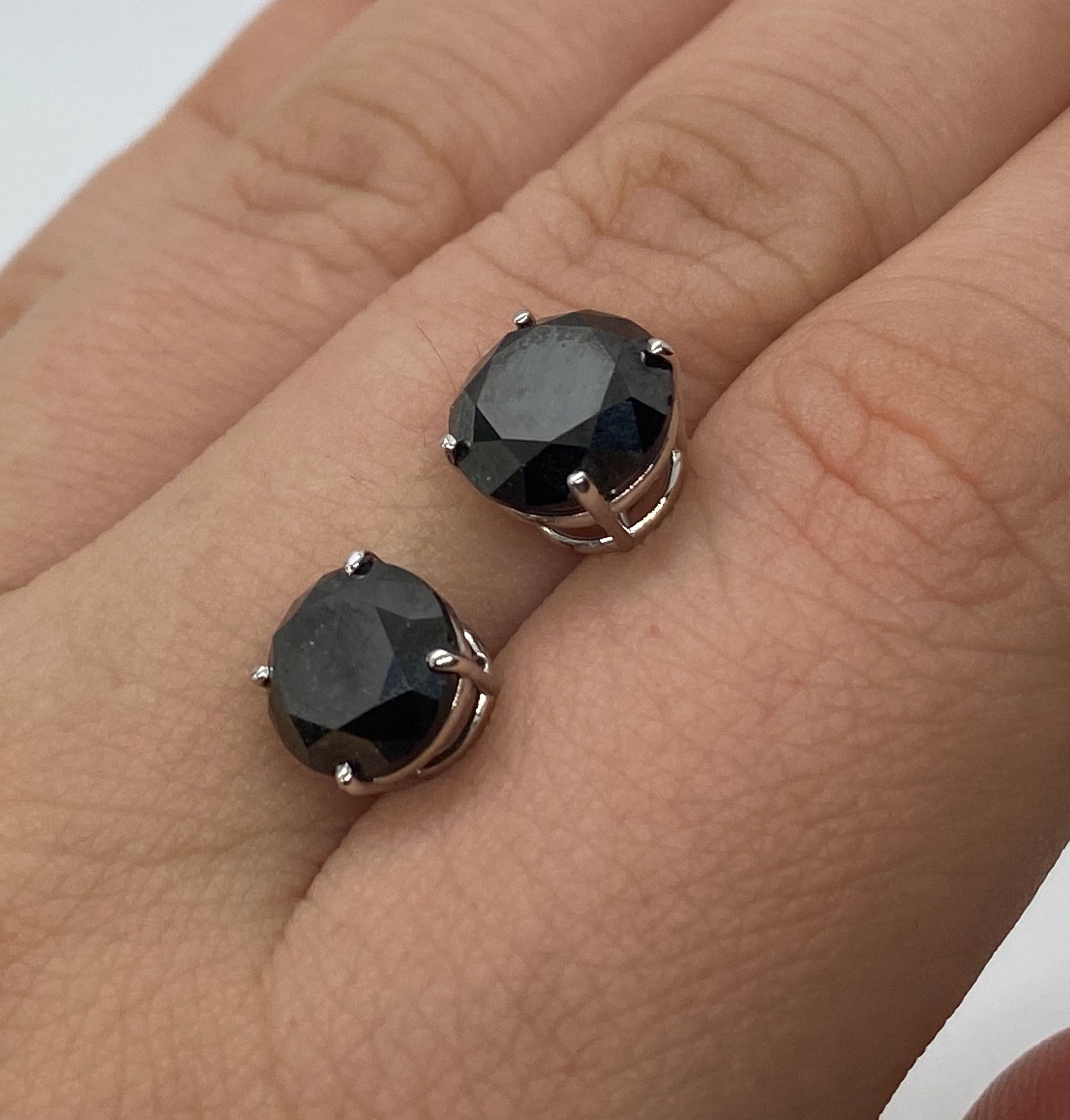 Black Diamond Earring E11005 - Royal Gems and Jewelry