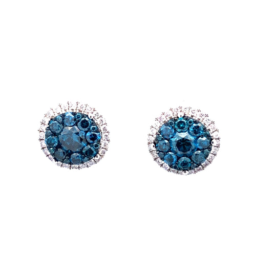 Blue Diamond Earring E11502 - Royal Gems and Jewelry