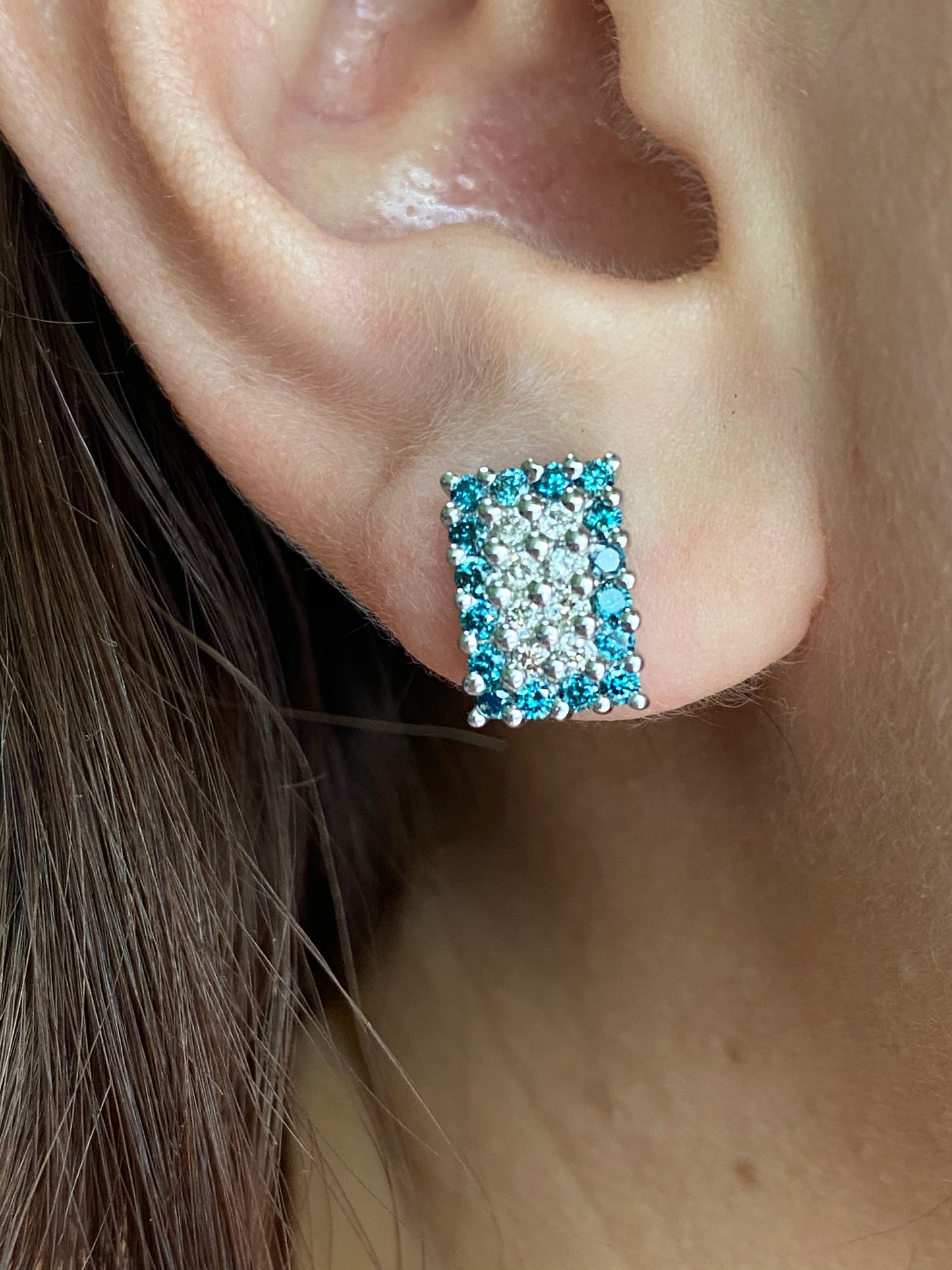 Blue Diamond Earring E12866