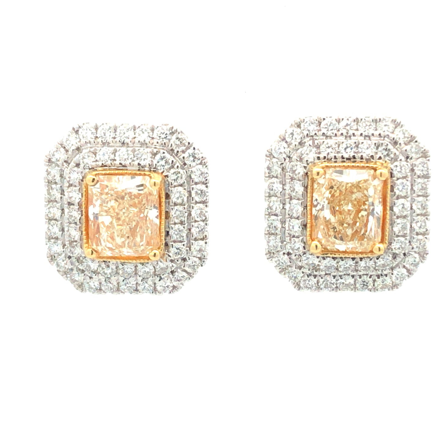 Yellow Diamond Earrings E14004