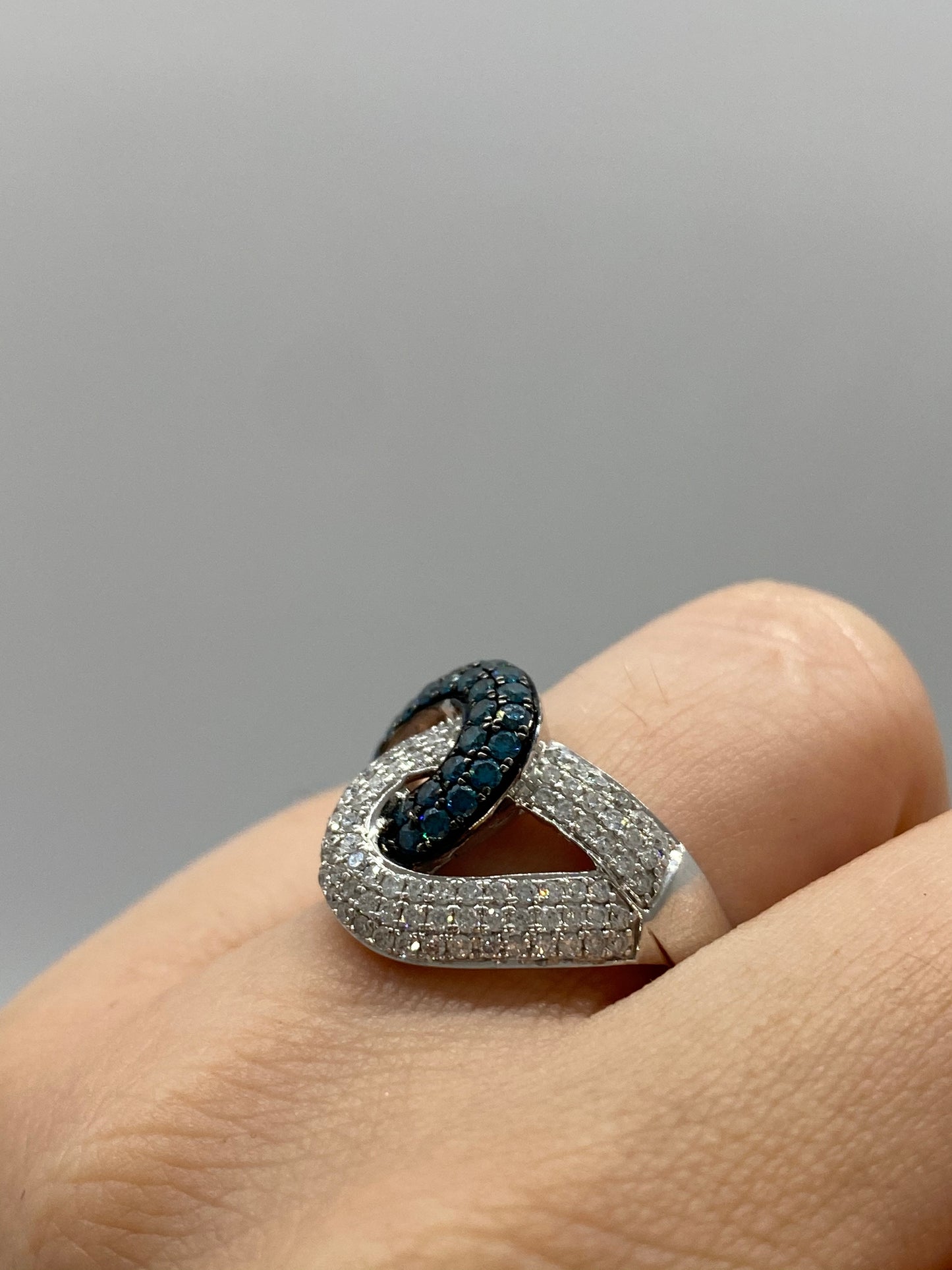 Blue Diamond Ring R18199 - Royal Gems and Jewelry