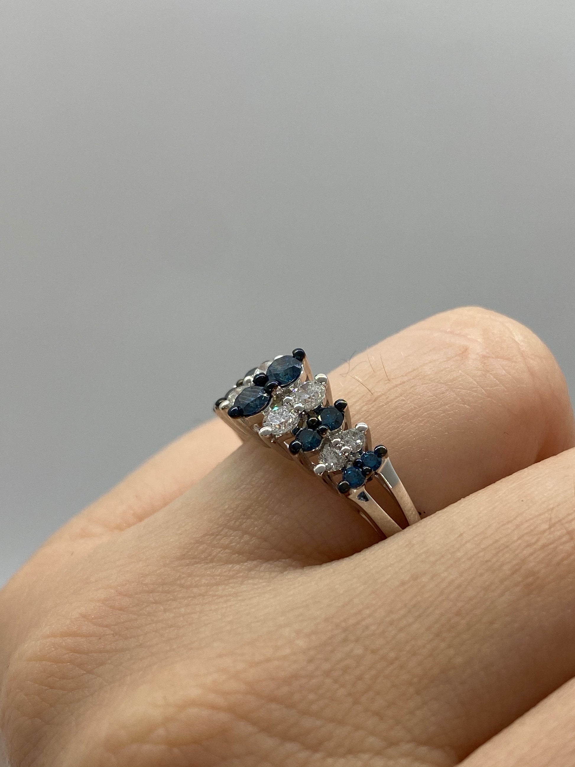 Blue Diamond Ring R23783 - Royal Gems and Jewelry