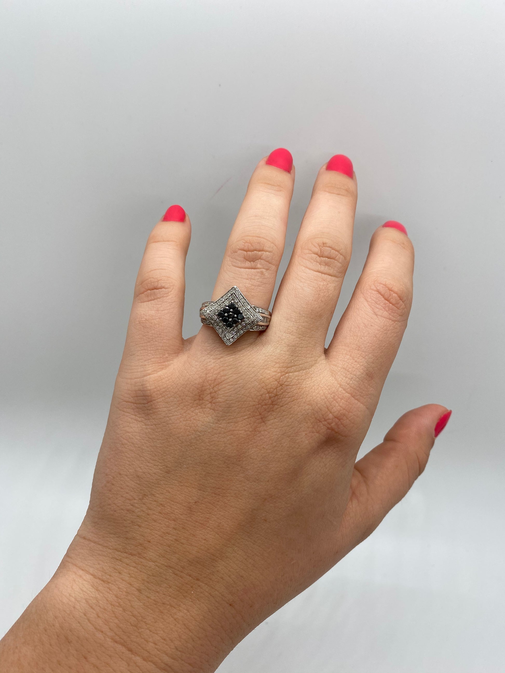 Black Diamond Ring R02511 - Royal Gems and Jewelry