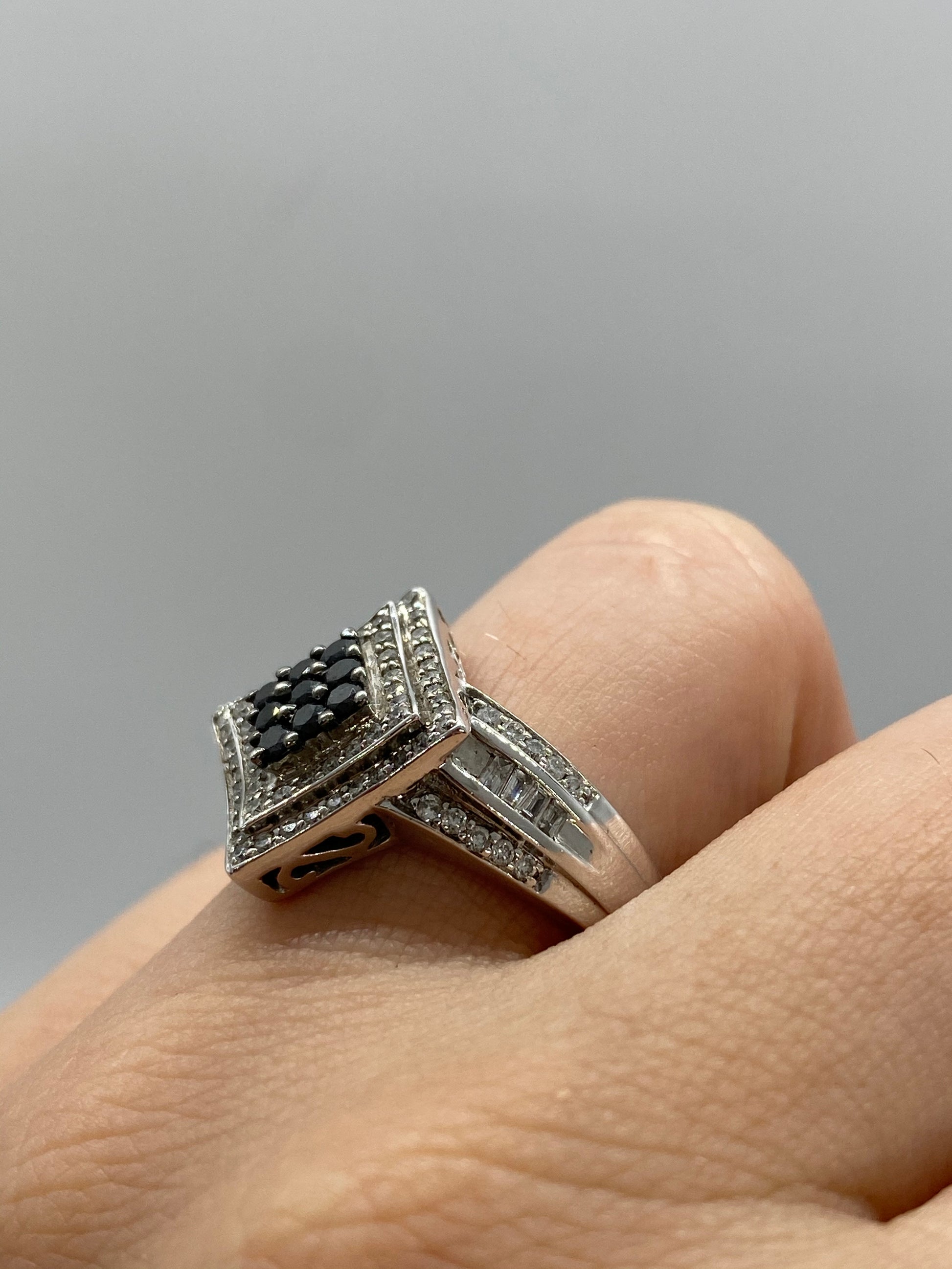 Black Diamond Ring R02511 - Royal Gems and Jewelry