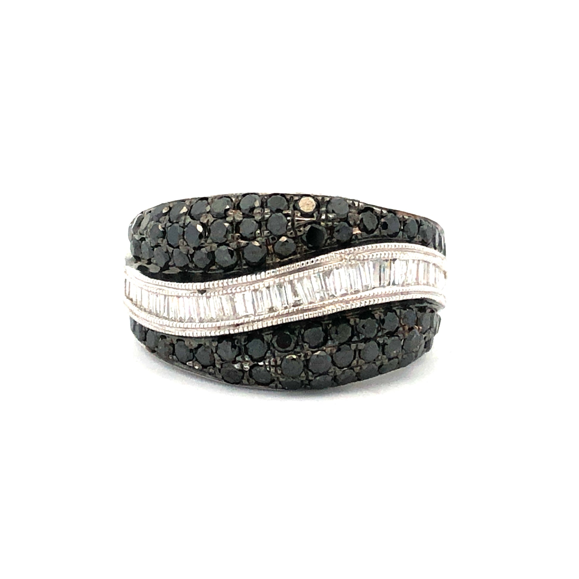 Black Diamond Ring R02515 - Royal Gems and Jewelry