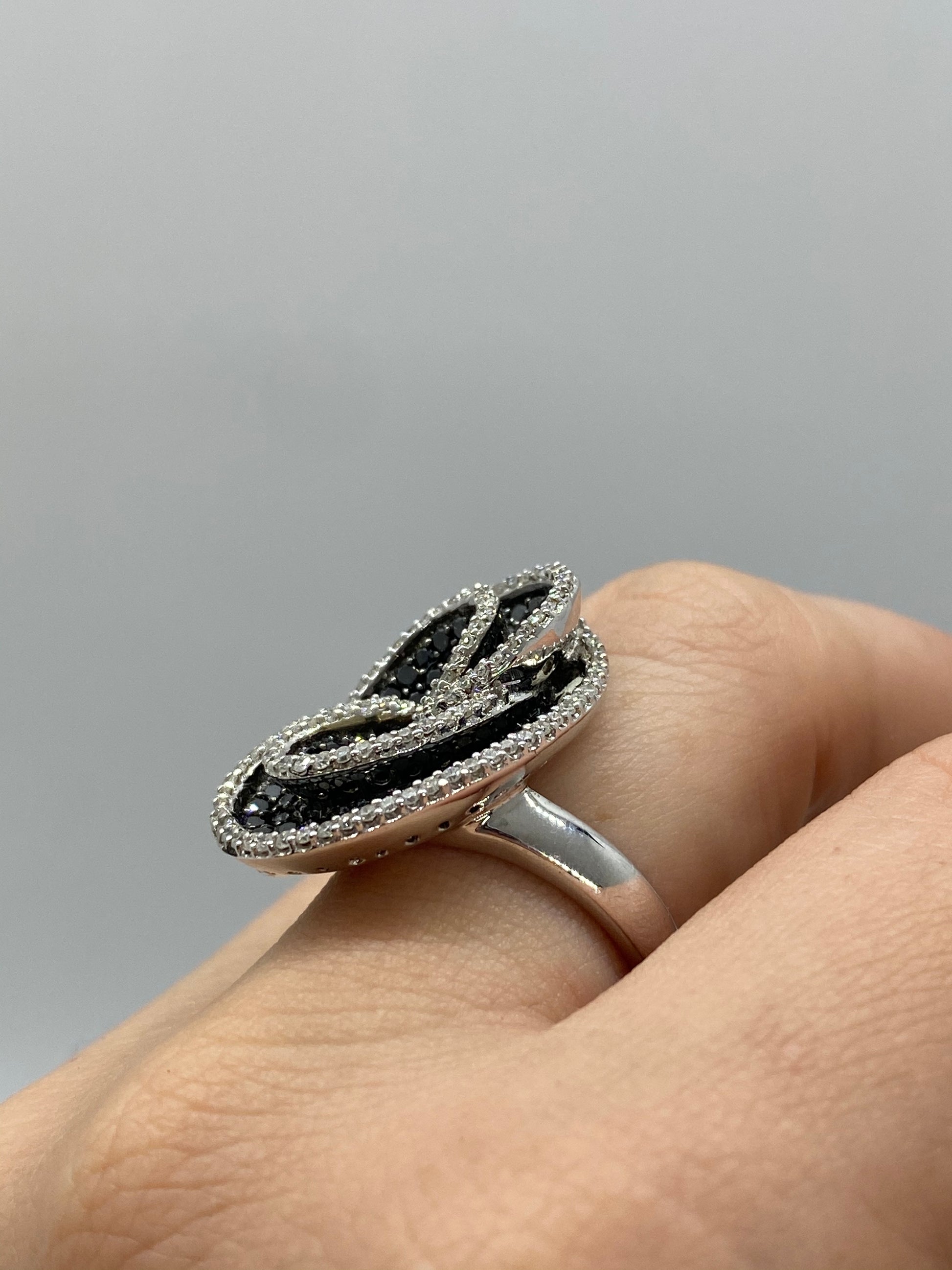 Black Diamond Ring R04392 - Royal Gems and Jewelry