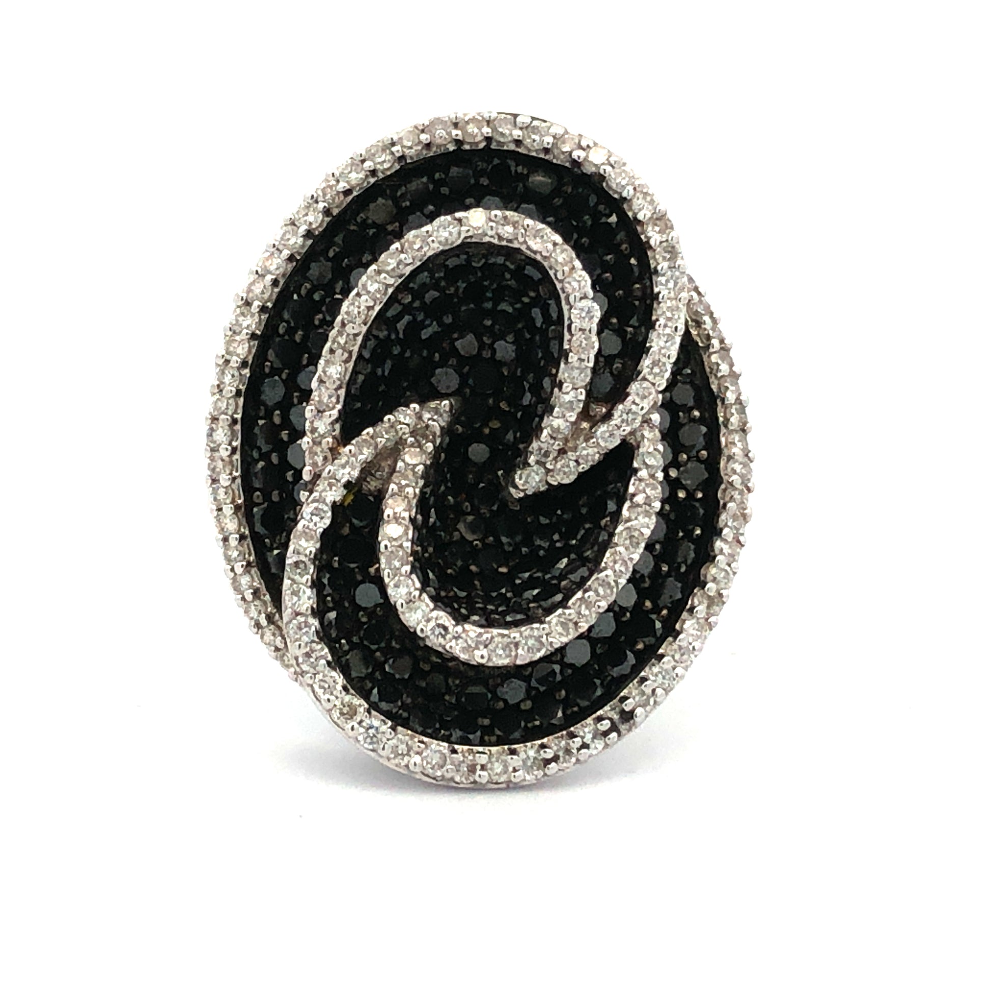 Black Diamond Ring R04392 - Royal Gems and Jewelry