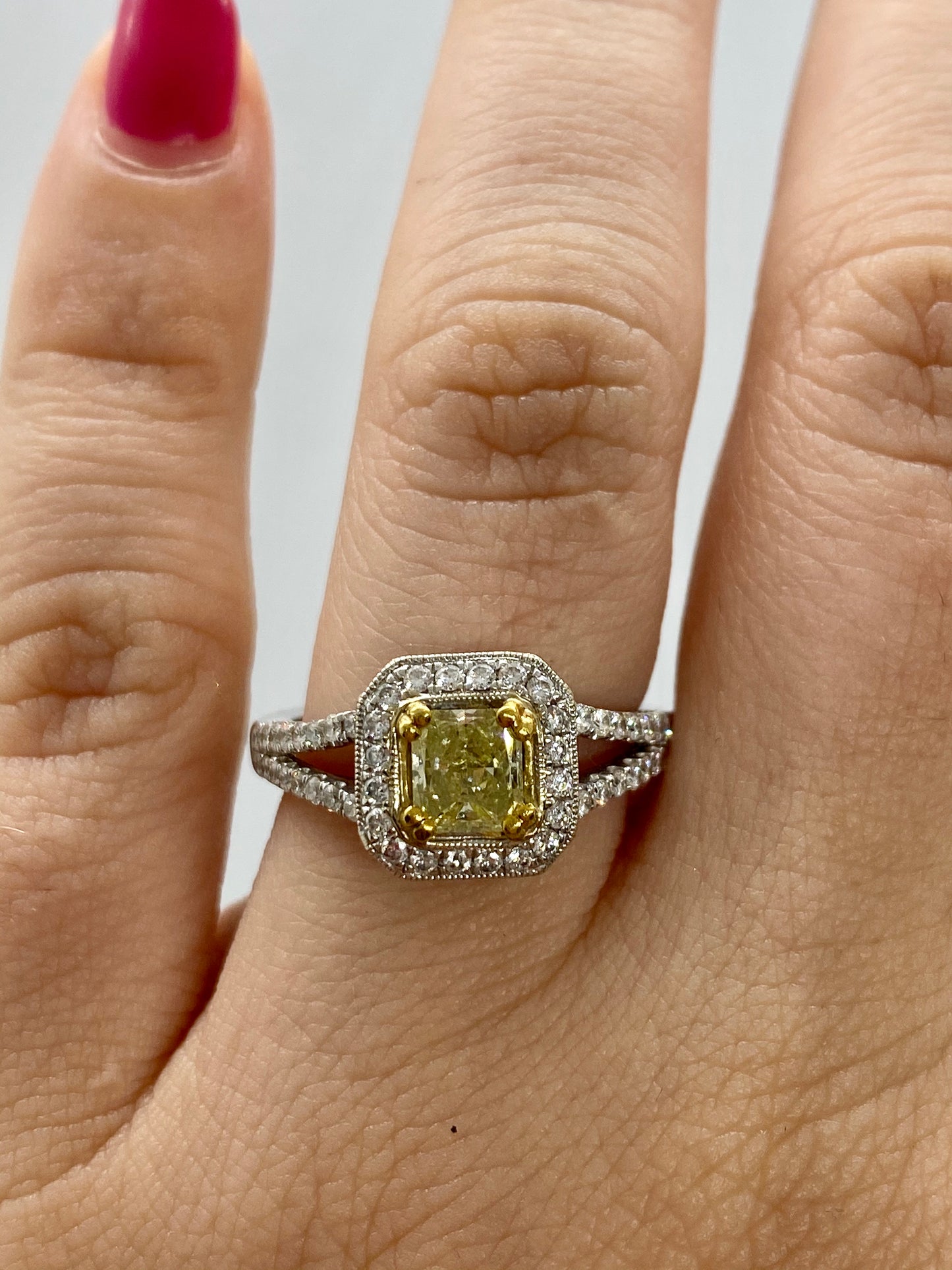 Yellow Diamond Ring R06543 - Royal Gems and Jewelry