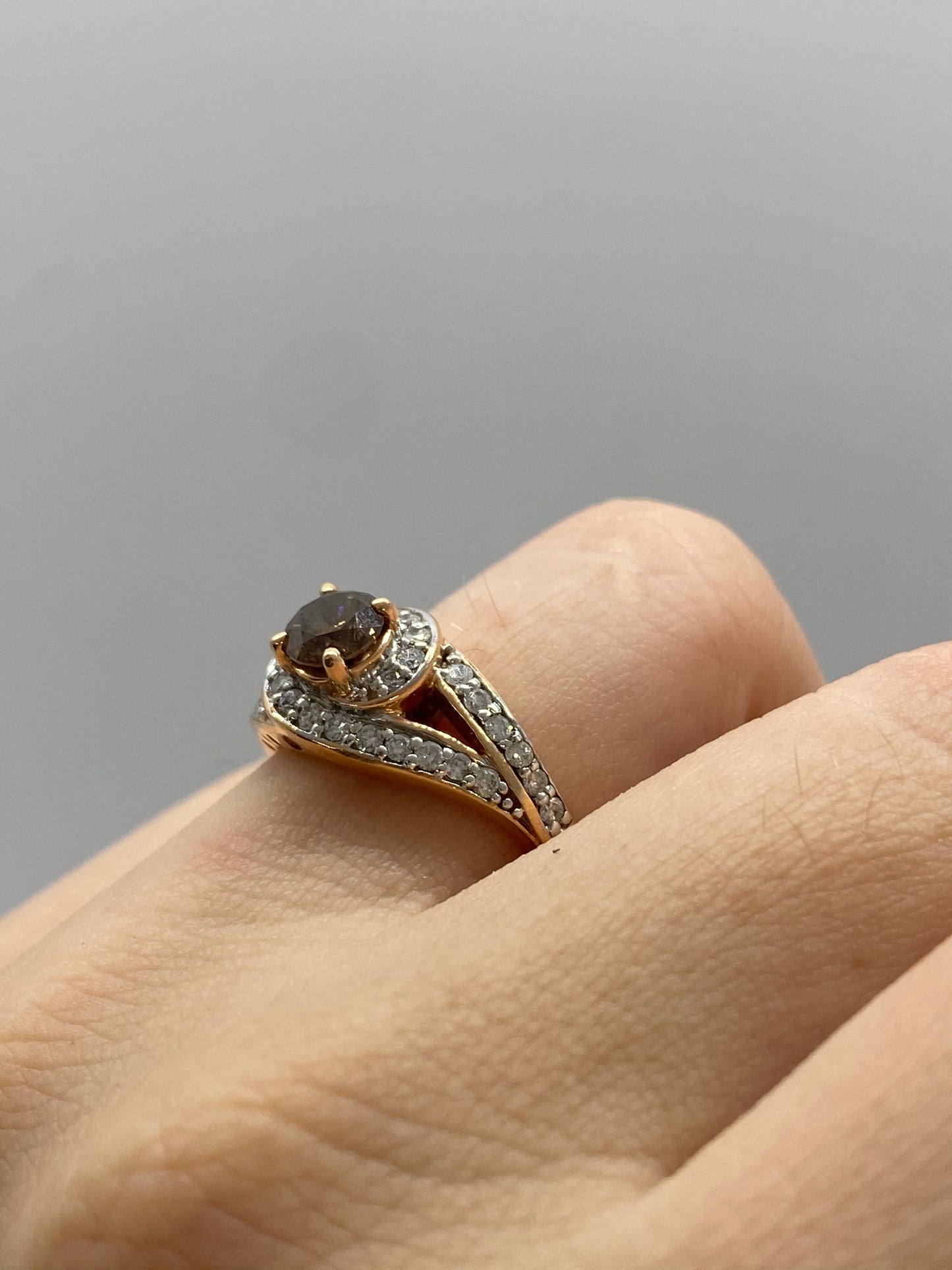 Chocolate Diamond Ring R09414 - Royal Gems and Jewelry