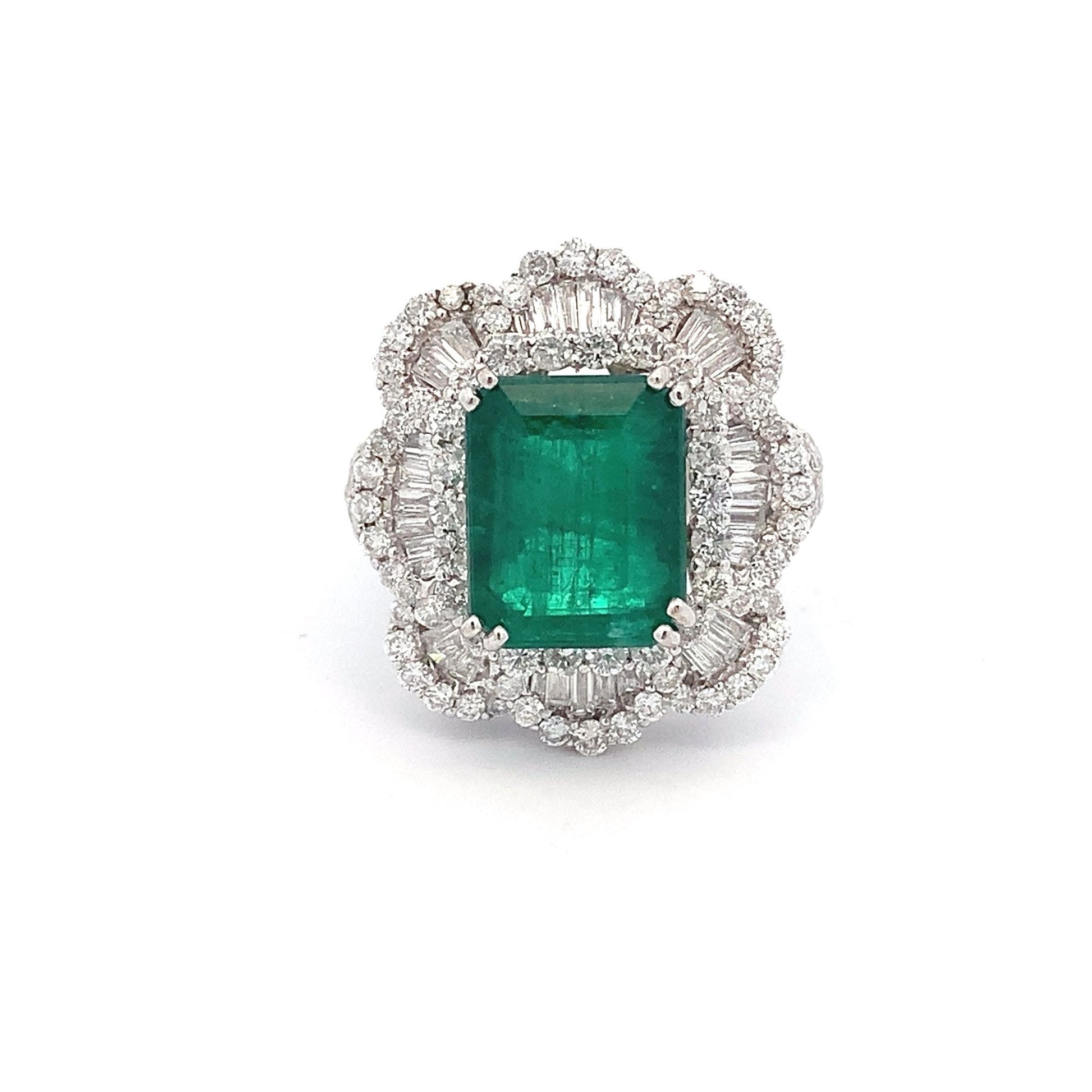 Emerald Ring R12318 - Royal Gems and Jewelry