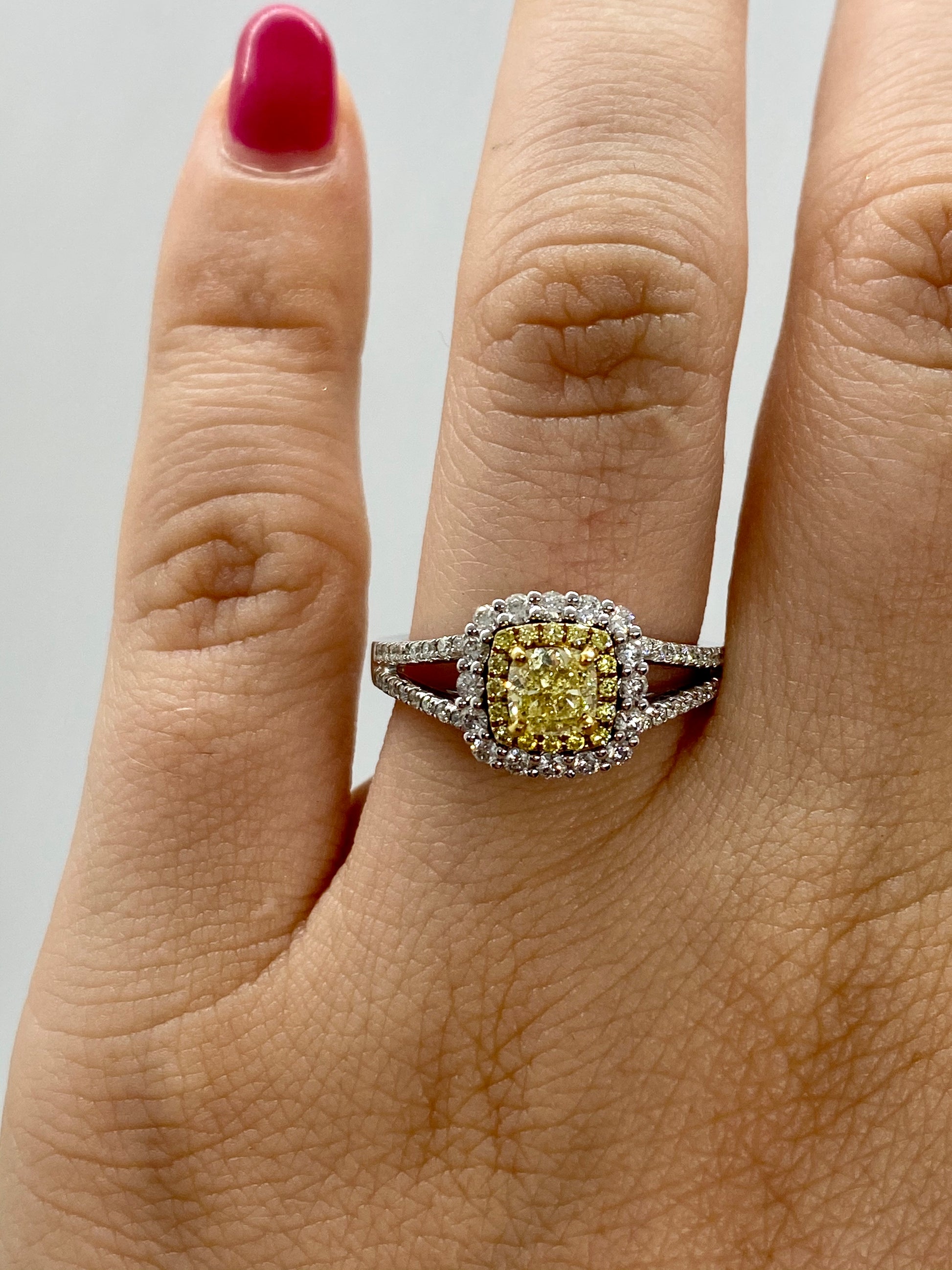 Yellow Diamond Ring R15835 - Royal Gems and Jewelry