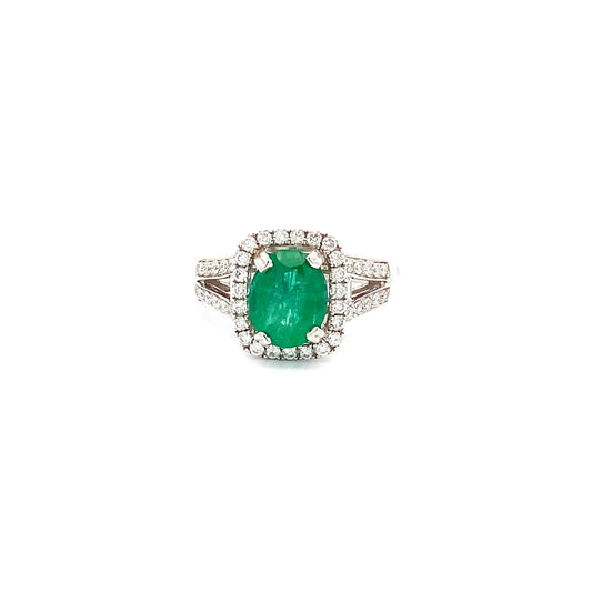 Emerald Ring R17117 - Royal Gems and Jewelry