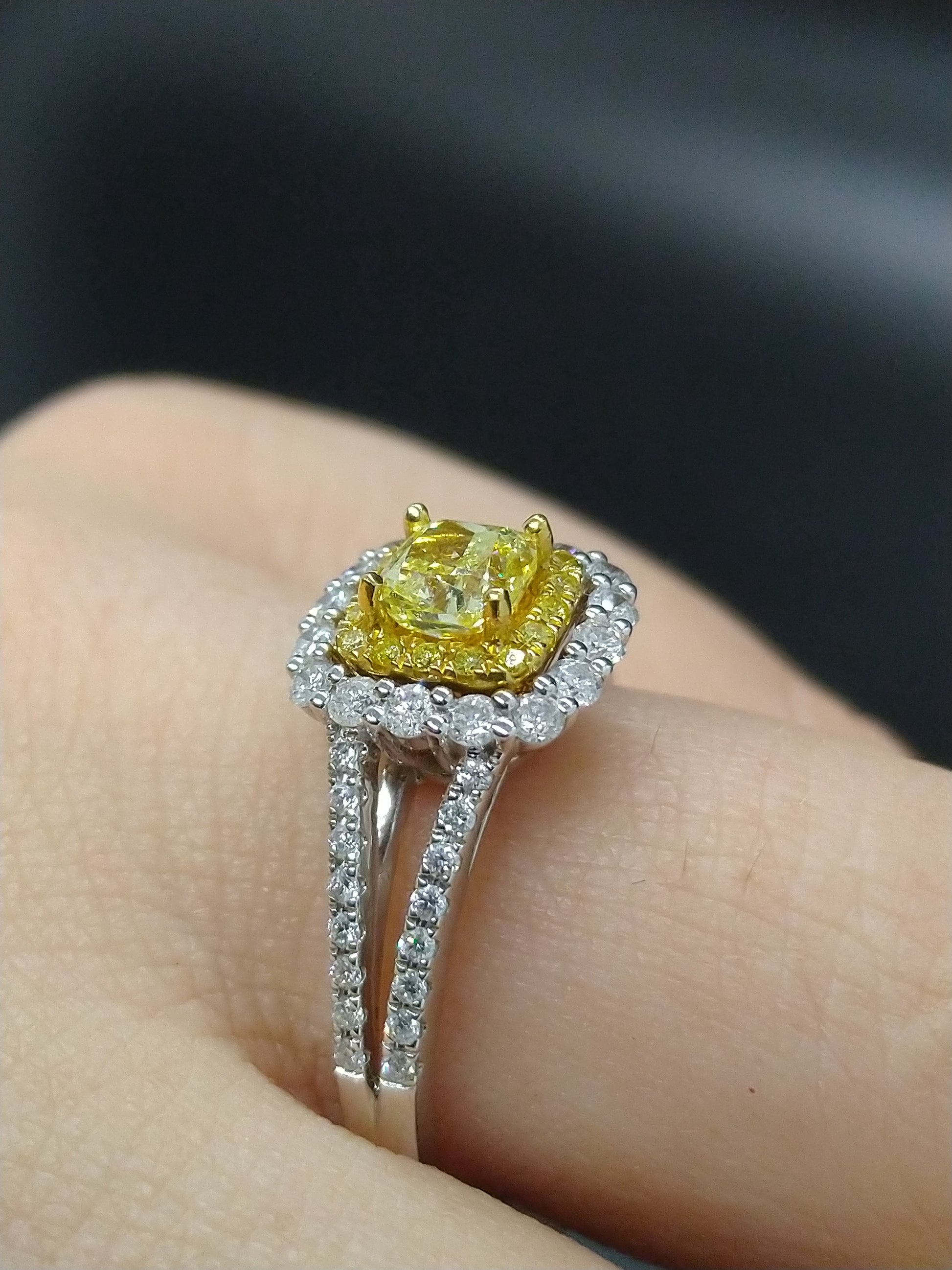 Yellow Diamond Ring R17122 - Royal Gems and Jewelry