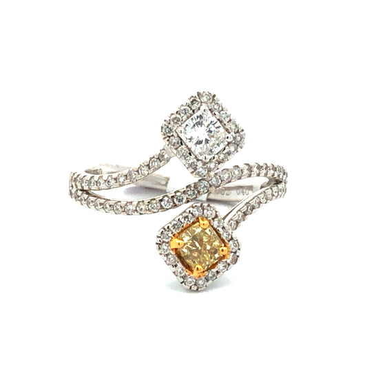 Yellow Diamond Ring R17845 - Royal Gems and Jewelry