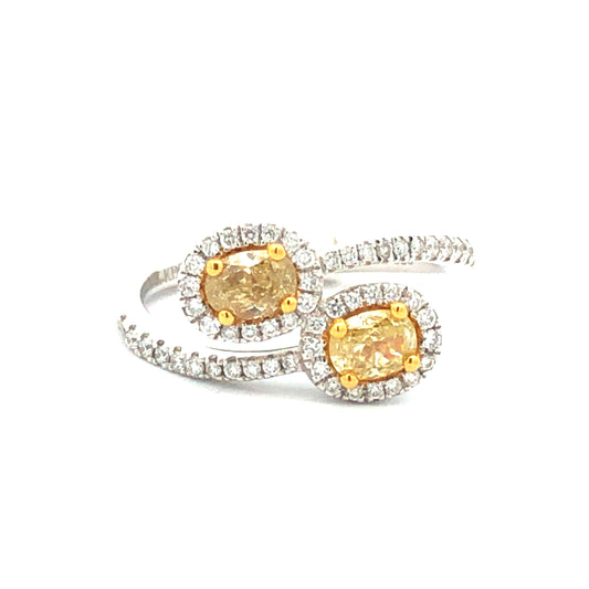 Yellow Diamond Ring R18442 - Royal Gems and Jewelry