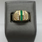 Men's Emerald Diamond Ring R18455 - Royal Gems and Jewelry