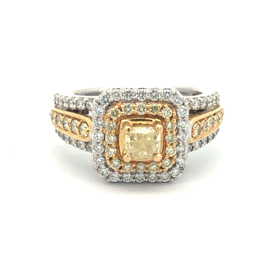Yellow Diamond Ring R19123 - Royal Gems and Jewelry