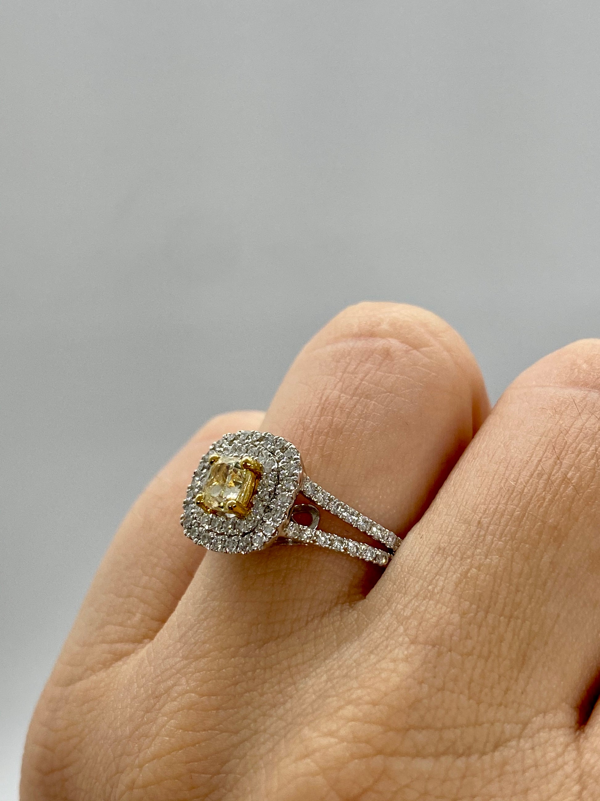 Yellow Diamond Ring R19266 - Royal Gems and Jewelry