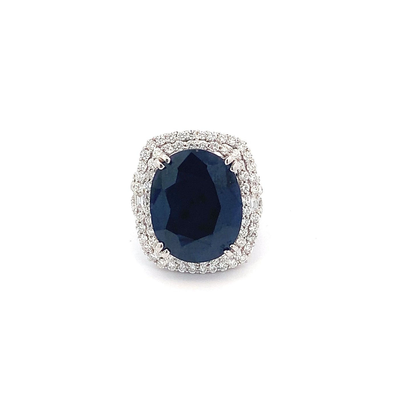 Blue Sapphire Ring R19592 - Royal Gems and Jewelry